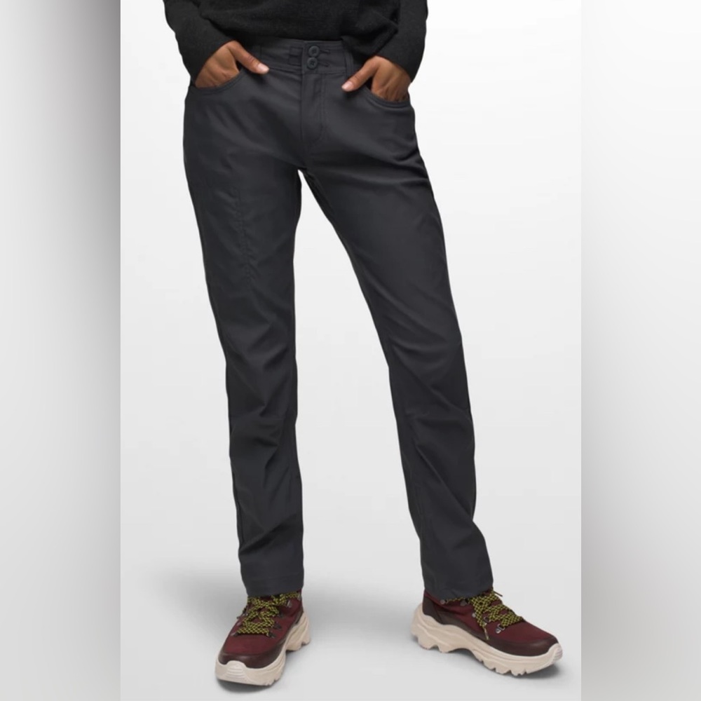 Prana Halle Petite Straight Pant Dark Charcoal Gray Pants